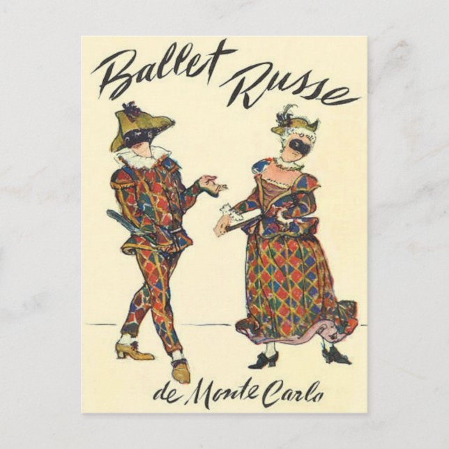 Ballet Russe Harlequin Dancers Postkarte (Vorderseite)