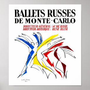 Ballet Russes - Abstrakter Tänzer Liebhaber Kunst Poster