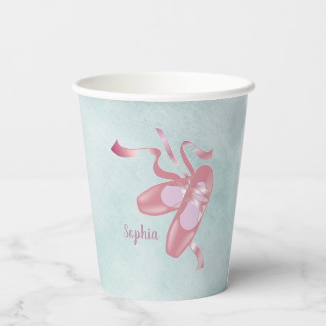 Ballet Shoes Design Paper Cups Pappbecher (Rückseite)