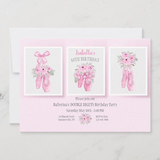 Ballet Shoes Einladung (Vorderseite)