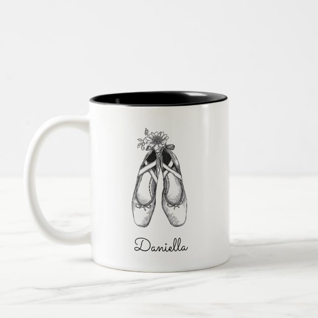 Ballet Shoes Hand Drawn Zweifarbige Tasse (Links)