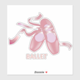 Ballet Shoes Slippers Design Square Vinyl Sticker