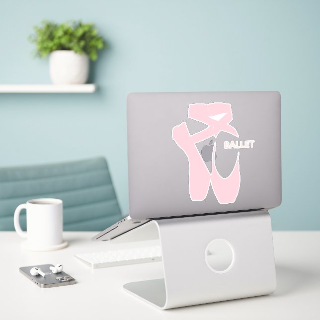 Ballet Shoes Slippers Design Square Vinyl Sticker (Laptop auf Schreibtisch)