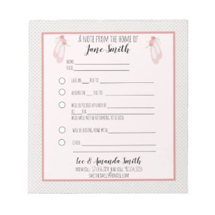 Ballet Slipper School Note 1 Kind Notizblock