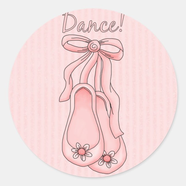 Ballet Slippers Runder Aufkleber (Vorderseite)