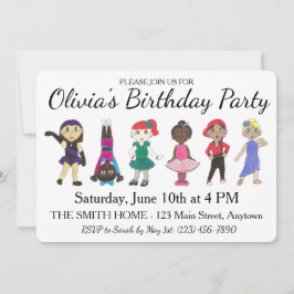 Ballet Stich Jazz Lyrical Dancer Geburtstagsparty Einladung