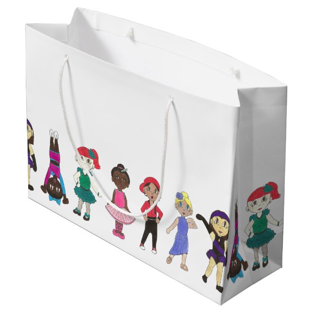 Ballet Stich Jazz Lyrical Girl Dancers Tanzlehrer Große Geschenktüte (Rückseite Schrägansicht)