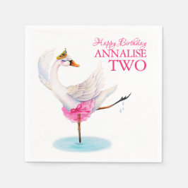 Ballet Swan 2. Geburtstag Party individuelle Servi Serviette