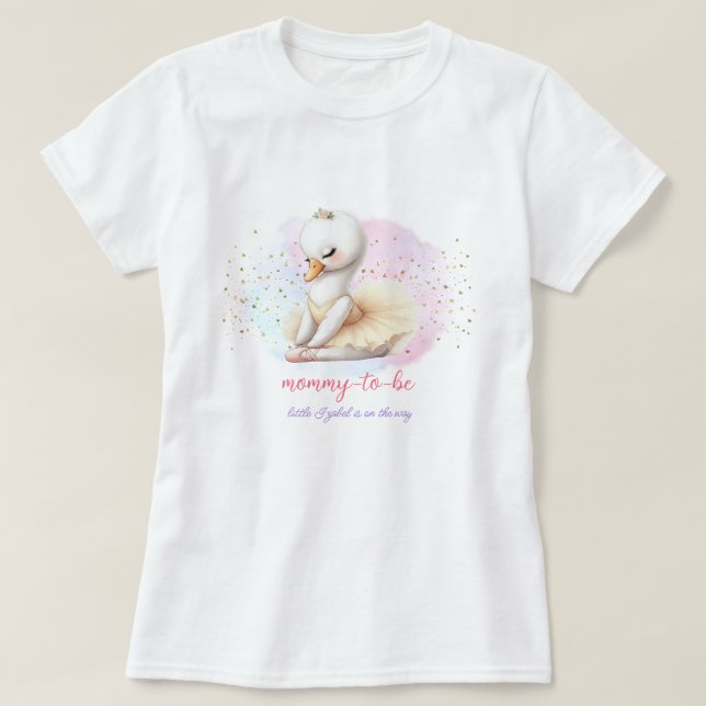 Ballet Swan Baby Girl Duwer Mommy-to-be T-Shirt (Design vorne)