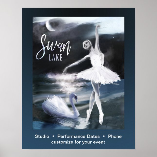 Ballet Swan Lake Dance Custom Performance Poster (Vorne)