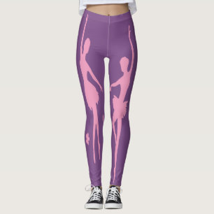 Ballet Tänzer rosa Silhouette auf jeder Farbe Leggings