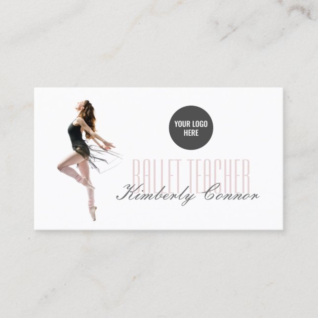 Ballet Teacher Dancing Lady Business Card Visitenkarte (Vorderseite)