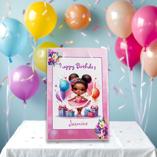 Ballet Themed Girl's Birthday Party Mittlere Geschenktüte (Von Creator hochgeladen)