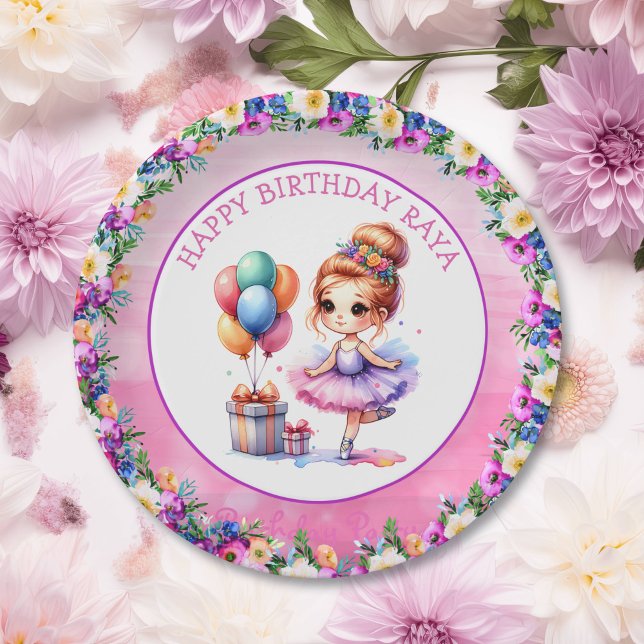 Ballet Themed Girl's Birthday Party Pappteller (Von Creator hochgeladen)