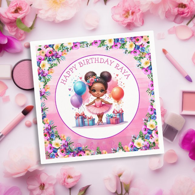 Ballet Themed Girl's Birthday Party Serviette (Von Creator hochgeladen)