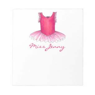 Ballet Tutu Personalisiert Dance Teacher Notepad Notizblock