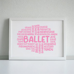 Ballet Typografy Poster Wall Art