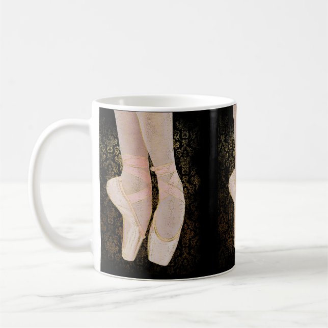 Ballet Zehenschuhe - Black Pink Gold Kaffeetasse (Links)