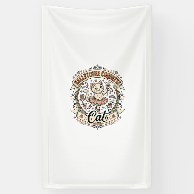 Balletcore Coquette Katze Balletcore Coquette Katz Banner (Vertikal)