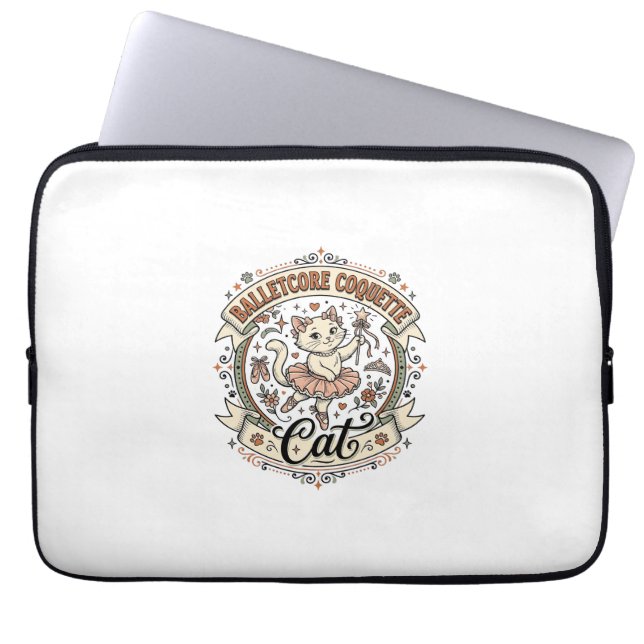 Balletcore Coquette Katze Balletcore Coquette Katz Laptopschutzhülle (Vorderseite)