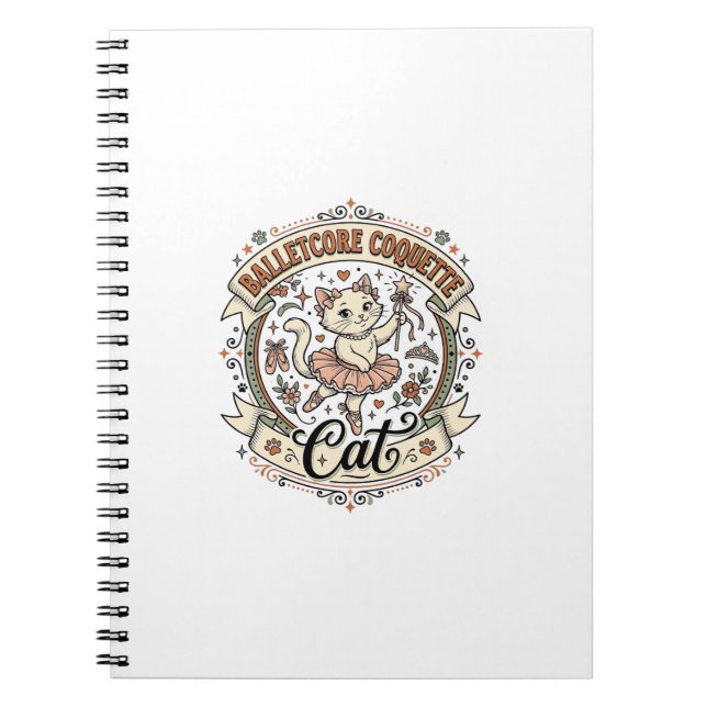 Balletcore Coquette Katze Balletcore Coquette Katz Notizblock (Vorderseite)