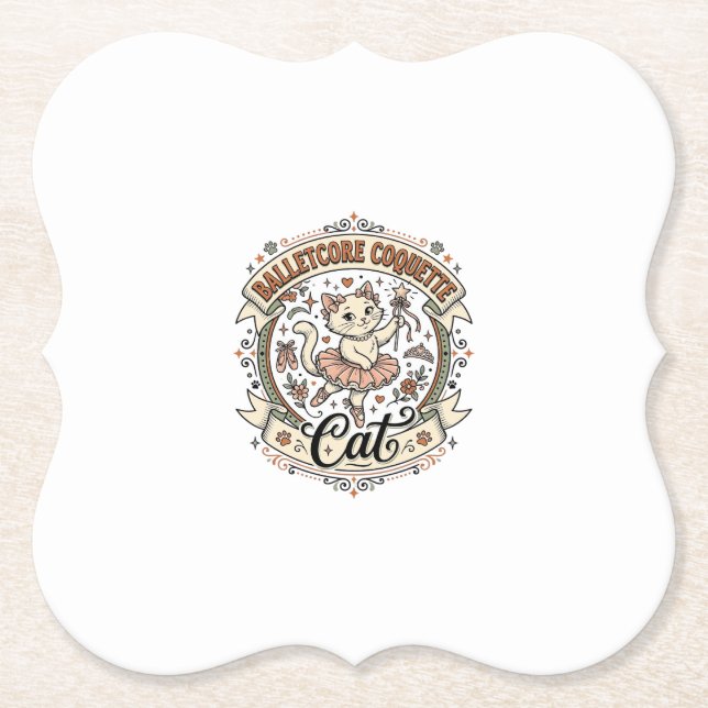 Balletcore Coquette Katze Balletcore Coquette Katz Untersetzer (Vorderseite)