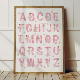 Ballett-Alphabet ABC Poster Kinderzimmer Dekoratio