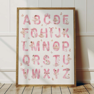 Ballett-Alphabet ABC Poster Kinderzimmer Dekoratio