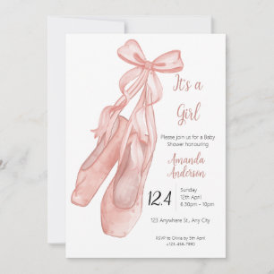 Ballett-Baby-Shower-Einladung für Mädchen Einladung