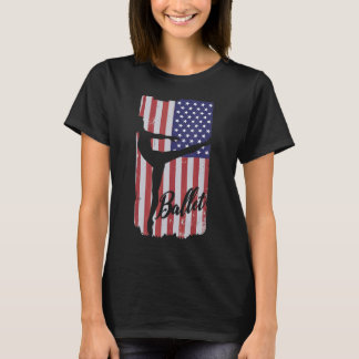 Ballett Ballerina Arabesque Patriotische Tanz US F T-Shirt