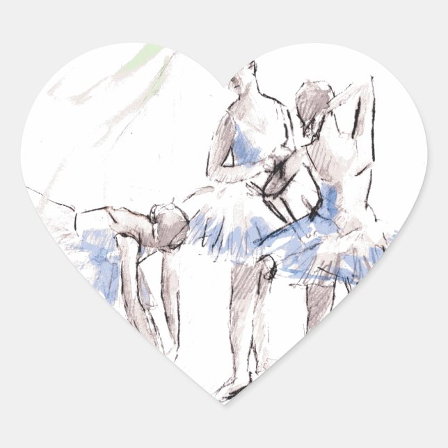 Ballett Ballerina Herz-Aufkleber (Vorderseite)