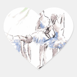 Ballett Ballerina Herz-Aufkleber