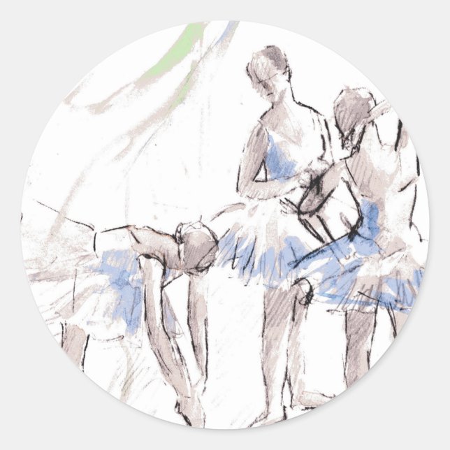 Ballett Ballerina Runder Aufkleber (Vorderseite)