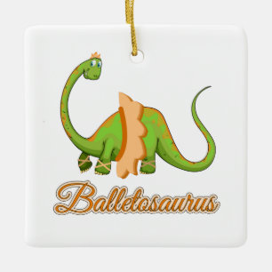 Ballett-Dinosaurier-Geschenk für Tanz-Studenten Keramikornament