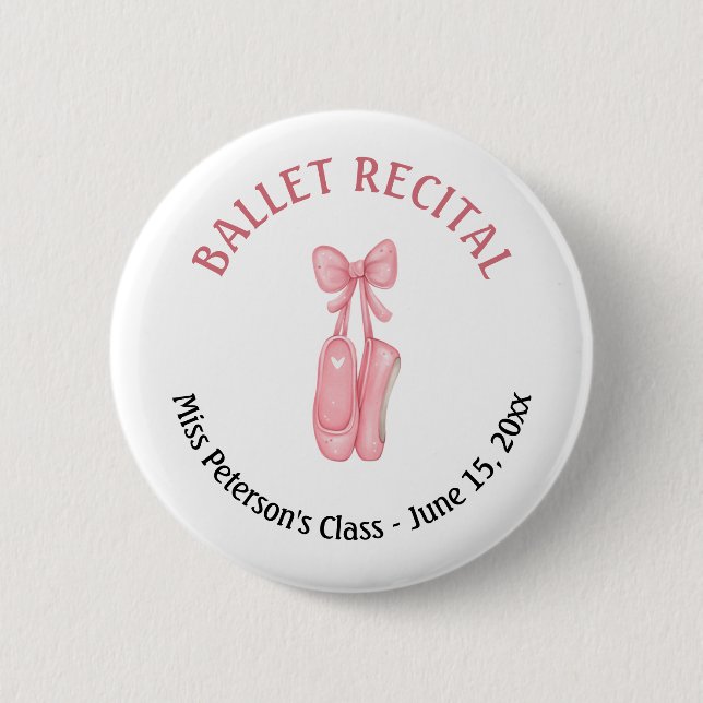 Ballett Erwägung Rosa Schuhe Gastgeschenk Button (Vorderseite)