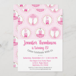 Ballett Geburtstag Einladung Pink Ballerina Tänzer