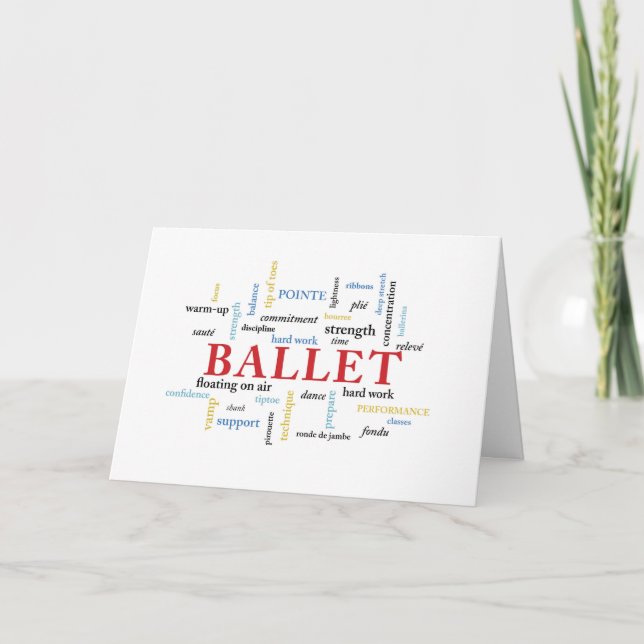 Ballett Geburtstag in Worten Karte (Vorderseite)