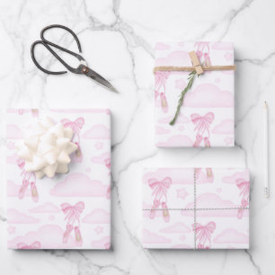 Ballett Geburtstagsparty Kinderdusche Pink Balleri Geschenkpapier Set