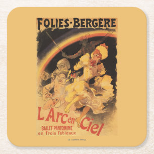 Ballett L'Arc-en-Ciel bei Folies-Bergere Rechteckiger Pappuntersetzer
