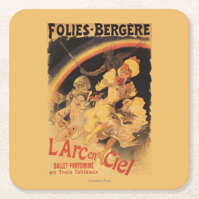 Ballett L'Arc-en-Ciel bei Folies-Bergere Rechteckiger Pappuntersetzer (Vorderseite)