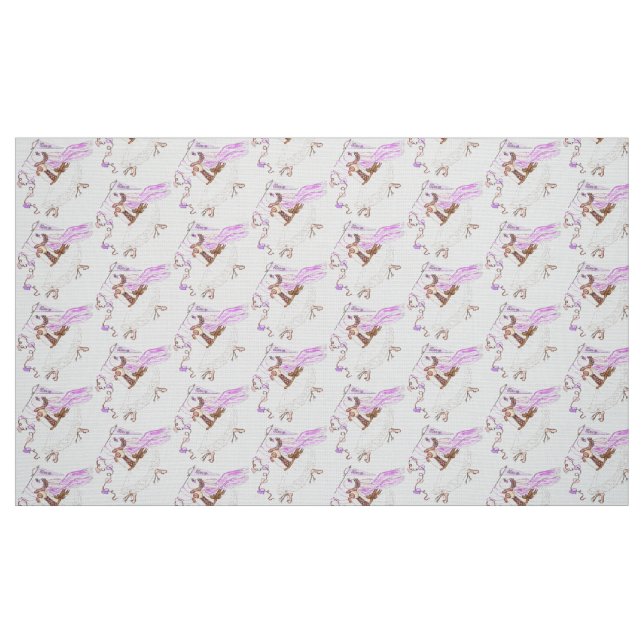 Ballett-Liebe-Häschen-Polyester-Webart-Gewebe 58" Stoff (Fat Quarter (45,7 x 55,9 cm))