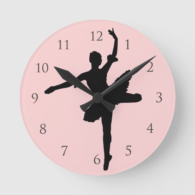 Ballett mit Zahlen Runde Wanduhr (Vorderseite)