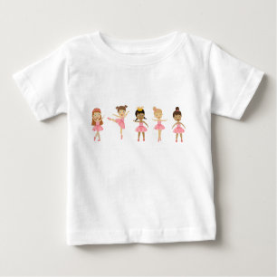 Ballett Niedlich Pink Ballerinas Tanzen Baby T-shirt