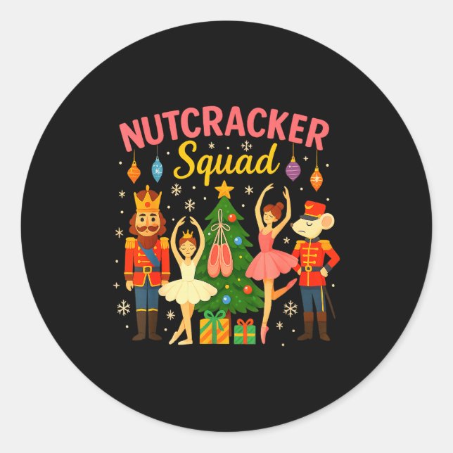Ballett Nussknacker Squad Weihnachtskostüm für Kin Runder Aufkleber (Vorderseite)