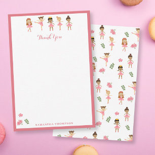 Ballett Pink Ballerinas Tanzmuster Dankeskarte