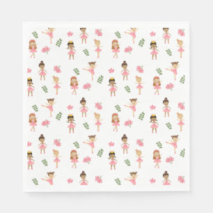 Ballett Pink Ballerinas Tanzmuster Serviette