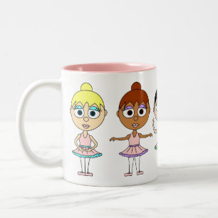 Ballett-Positions-Tasse - niedliche Ballerinen Zweifarbige Tasse