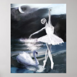 Ballett Poster: Mondlicht auf dem Swan Lake Poster
