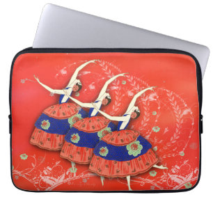 Ballett Printemps Ballerina-rote Laptop-Hülse Laptopschutzhülle