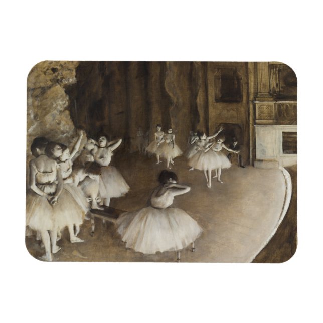 Ballett-Probe auf Bühne Edgar Degas Magnet (Horizontal)